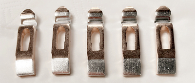 Contatos prateados usados ​​para controladores de bonde