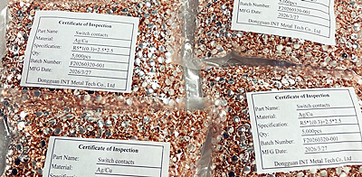 Entrega estável para rebites bimetálicos AgCu com contatos de prata